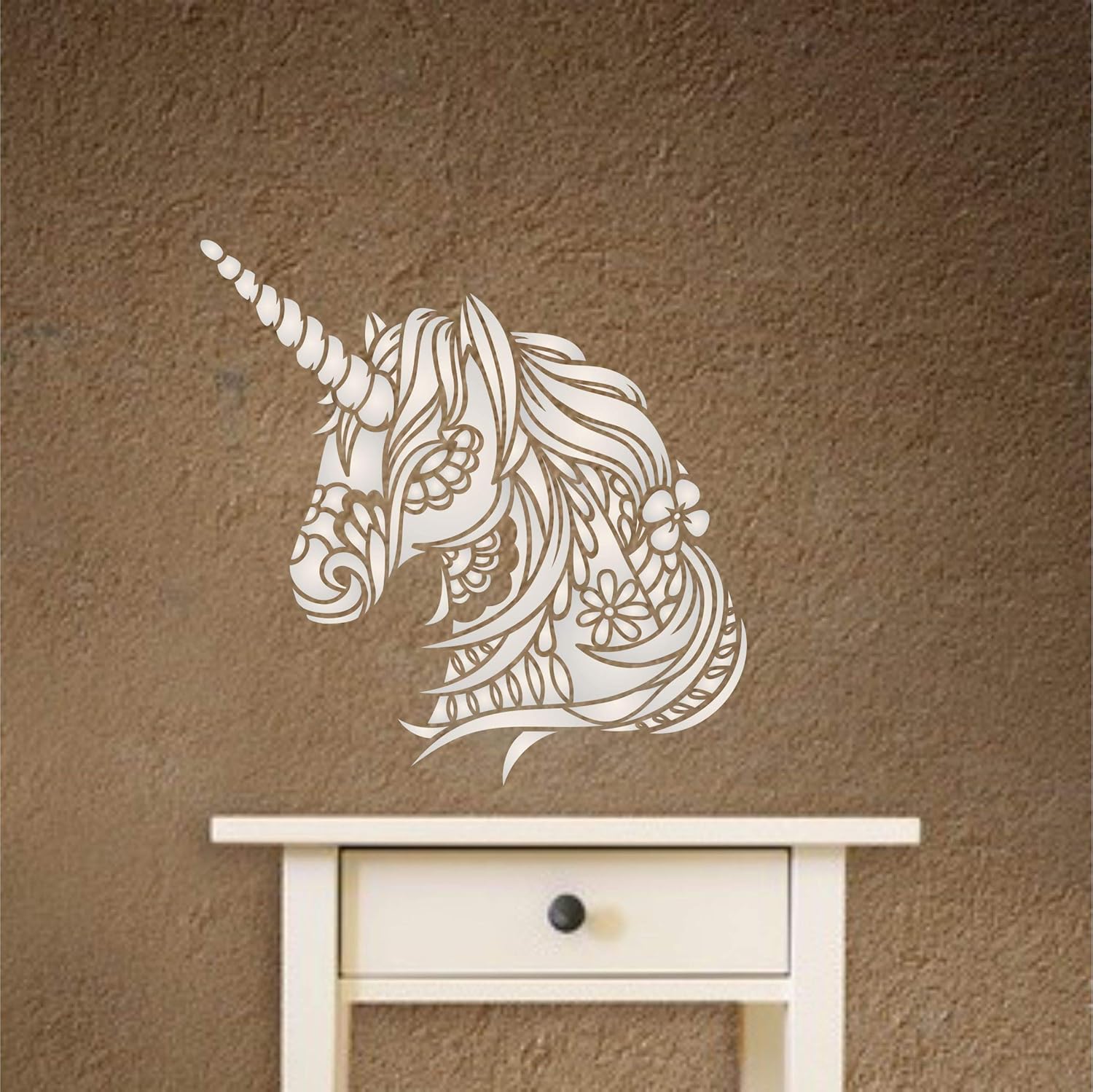 Unicorn Head Stencil, 25.40 x 25.40 cm (L) - Stencil Company Original Decorative Tribal Horse Pony Unicorn Stencil - Image 4
