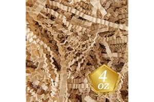 TCAIRG Kraft Crinkle Cut Paper Shred Filler (4 oz) for Gift Wrapping and Basket Filling - Shredded Paper for Gift Box, Box Confetti Shredded, Box Stuffing