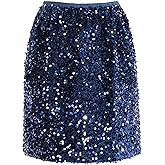 Dwirapal Women's Sequin Skirt Sparkle Stretchy Bodycon Mini Skirts Night Out Party