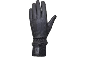 GREWAL EQUESTRIAN Taj Winter Ladies Synthetic Leather Equestrian Horse Riding Gloves, Black or Brown sz 5-9