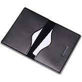 HISCOW Minimalist Thin Bifold Card Holder - Italian Calfskin