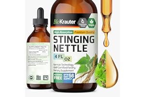 BIO KRAUTER Stinging Nettle Tincture - Nettle Root Extract Liquid - Urinary Support Supplement - Urtica Dioica Natural Extract - Vegan, Sugar & Alcohol Free Drops 4 Fl.Oz.