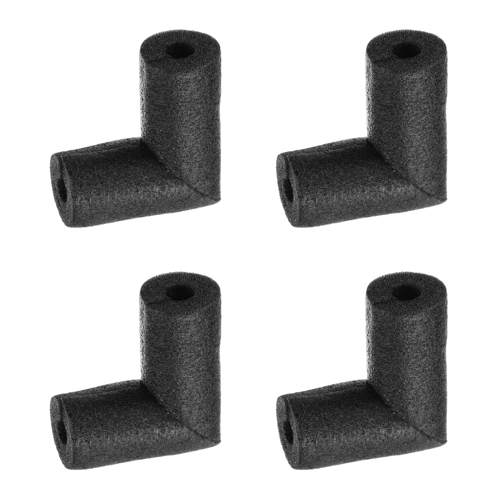 Rebower 4pcs Elbow Insulation Foam Tube Connector 15x38mm 3" Heat Preservation Elbow Foam Pipes [for Tubing Outdoor Water Pipe Protection] - Black