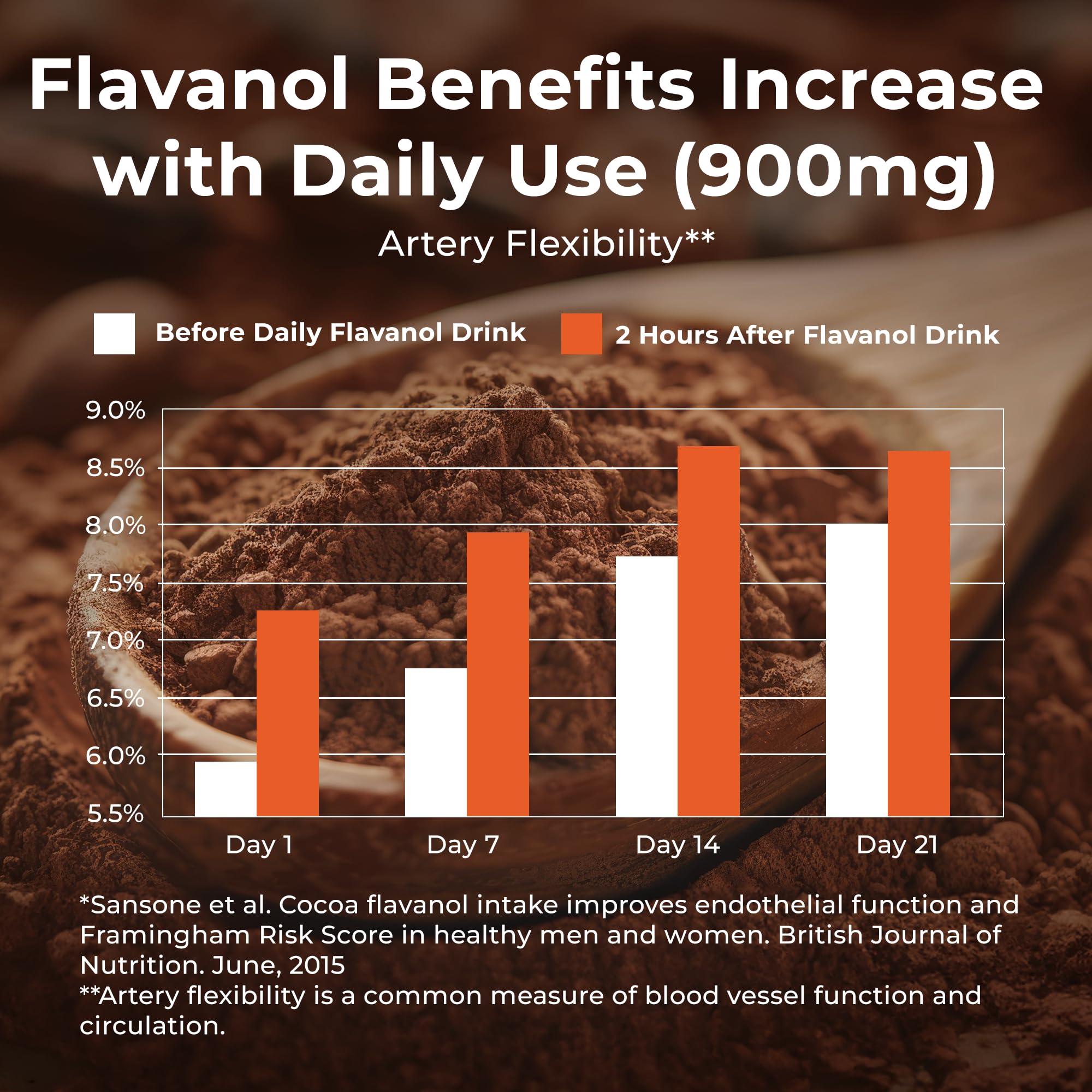 FlavaMix Performance Cocoa Powder | 900mg of Cocoa Flavanols | Promotes Heart & Brain Function | Boosts Nitric Oxide | Plant Based, Zero Sugar | 31 Servings