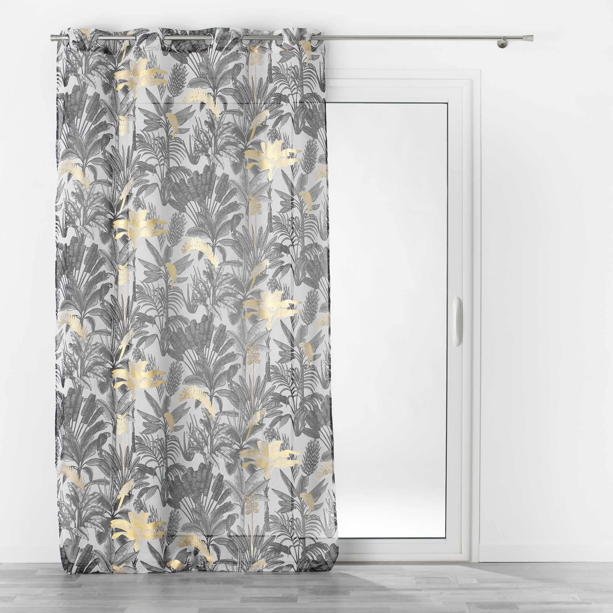 Douceur d'Intérieur, Metallic Karaba Sand Blasted Eyelet Curtain 140 x 240 cm