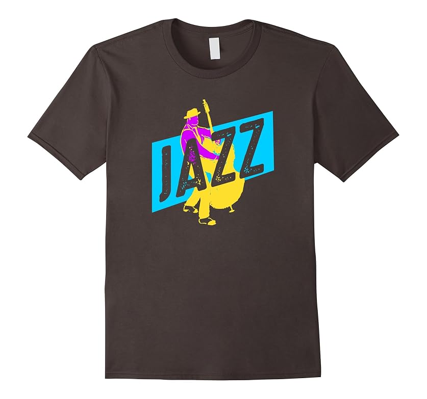 Mens Colorful Jazz Musician T-shirt 2XL Asphalt