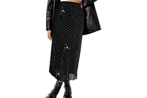 Avanova Women Ditsy Floral Bohemian Mesh Midi Skirt Elastic High Waisted Flowy Summer Long Skirt