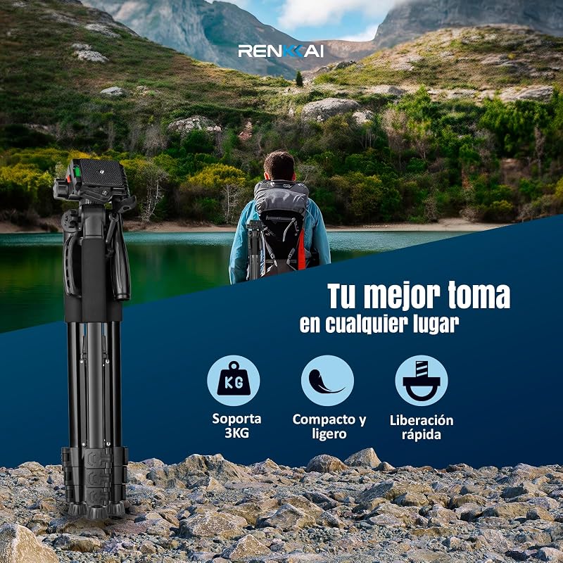 TRIPODE Premium + Borsa per il trasporto + Supporto per cellulare + Telecomando per foto — foto 7 di 7