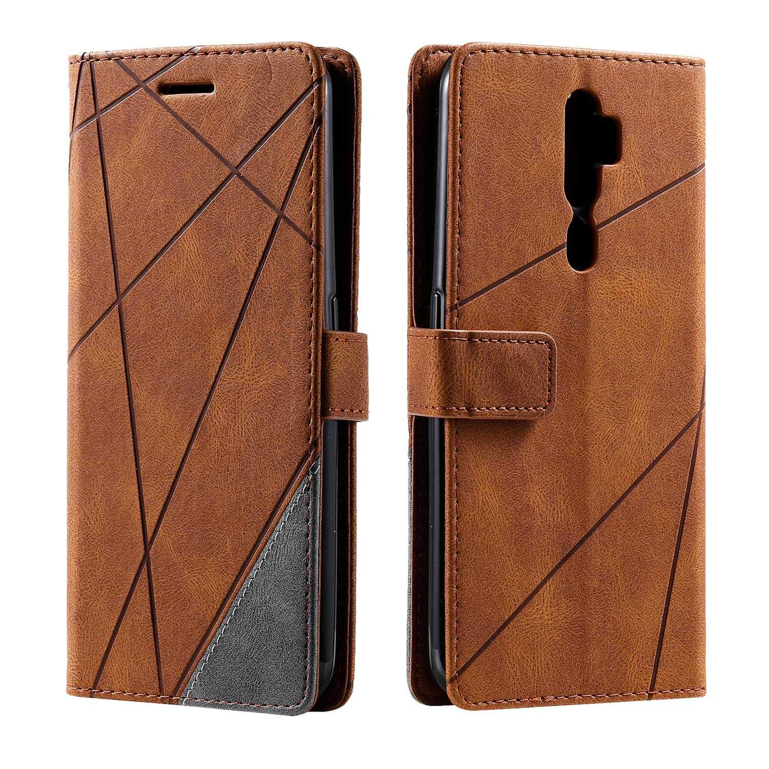 SONWO Case for Oppo A9 2020 / Oppo A5 2020 Case, Premium Leather Flip Wallet Case Magnetic Closure Card Slots Kickstand Phone Case for Oppo A9 2020 / Oppo A5 2020, Brown