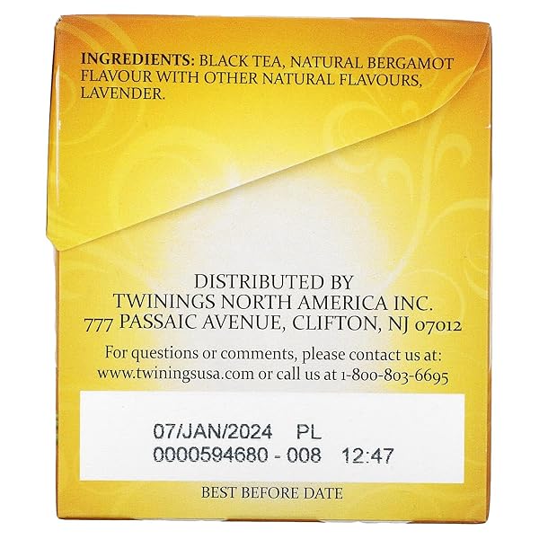 TWININGS TEA, EARL GREY LAVENDER, 20 COUNT