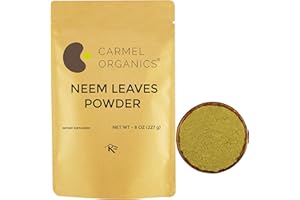CARMEL ORGANICS Neem Leaves Powder | 8 Oz or 227 Grams | Natural | Non GMO | No Added Preservatives or Additives | Azadirachta Indica Powder