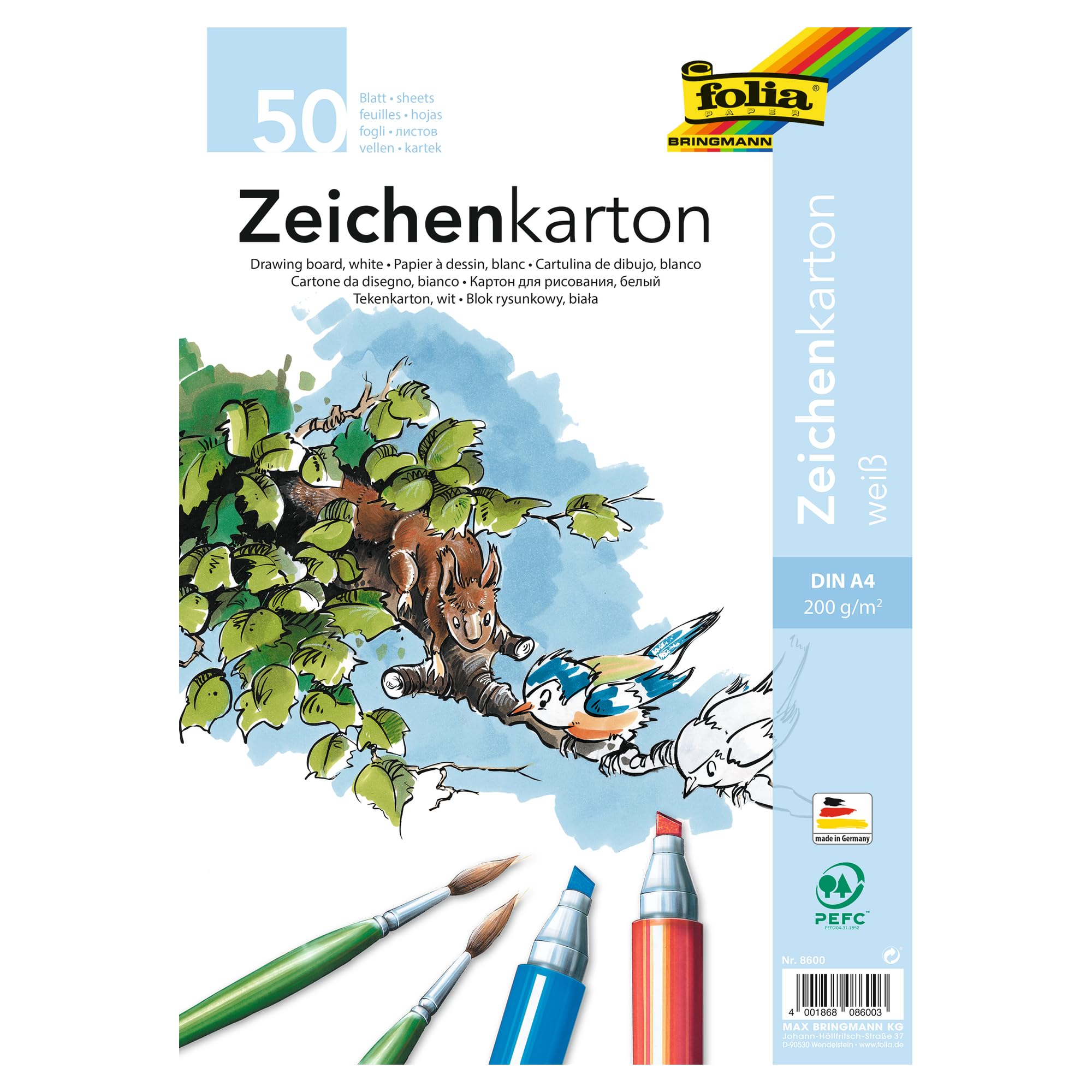 Drawing Cardboard A4 200G 50 Sheets