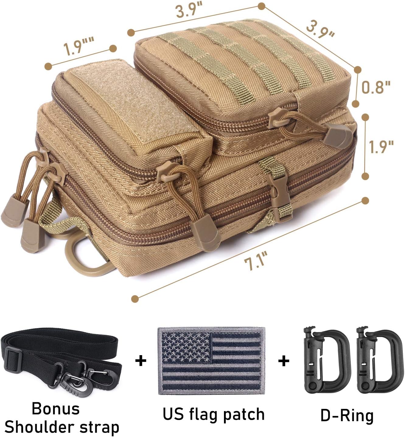 Tactical Molle Compact EDC Tool Pouch (Black) : Sports & Outdoors