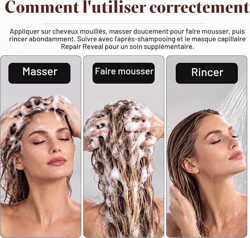 Shampoing Réparateur Cheveux Abîmés, Cheveux Colorés 330ml — photo 6 sur 8