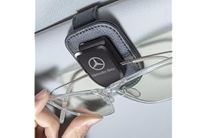 YUIQIEUY Sunglasses Holders for Mercedes Benz CLA CLS AMG GLC GLE GLS 250 300 Car Sun Visor Accessories Leather Glasses Eyeglass Hanger Clip-on for Car Glasses Holder Mount for Car Sliver