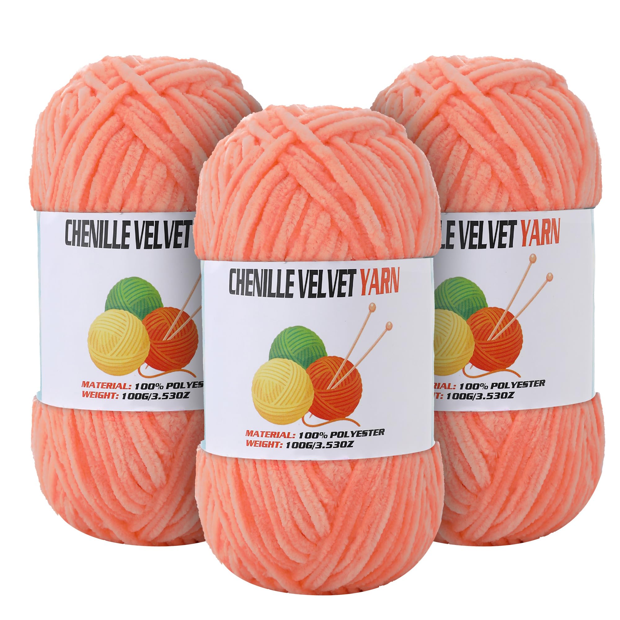 View 1 of ***MISSING PARTS***
3 * 100g Velvet Chenille Chunky Yarn for Crocheting, Handcrafts Weaving Soft Chenille Yarn for Crocheting Clearance, Used for Making Baby Yarns Blanket, Clothes, Knitting Creations (Apricot Color)