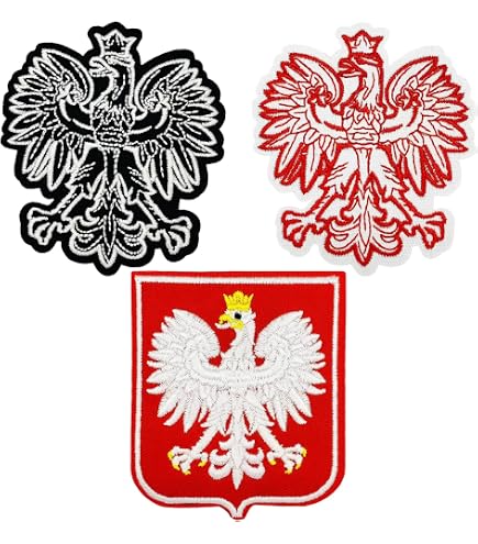 Poland Polish Eagle Flag Patch – Iron-On Embroidered Small Size – Made In France