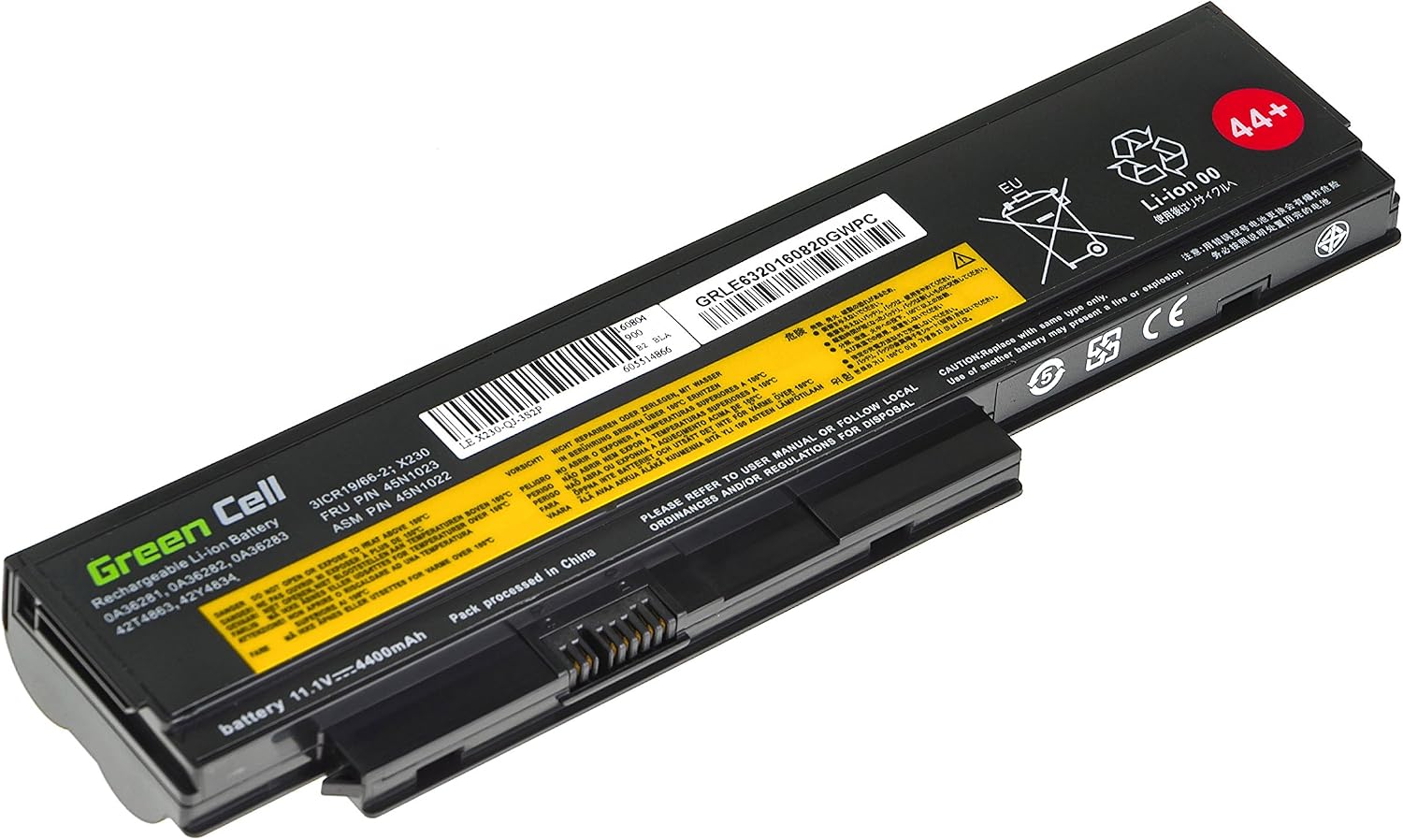 Green Cell® Standard Series 0A36306 0A36307 45N1022 45N1023 45N1026 45N1028 45N1029 45N1175 Battery for Lenovo ThinkPad X230 X230i Laptop (6 Cells 4400mAh 11.1V Black) - Image 3