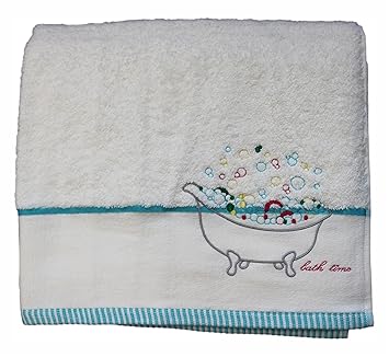 Homescapes Serviette De Bain Brodée Bain à Bulles Et Bath