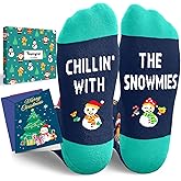 HAPPYPOP Christmas Socks for Adult - Gingerbread Snowman Jolly Gifts with Merry Xmas Cards