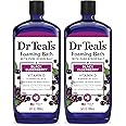Dr Teal's Foaming Bath with Pure Epsom Salt, Black Elderberry with Vitamin D, 34 fl oz (Pack of 2)
