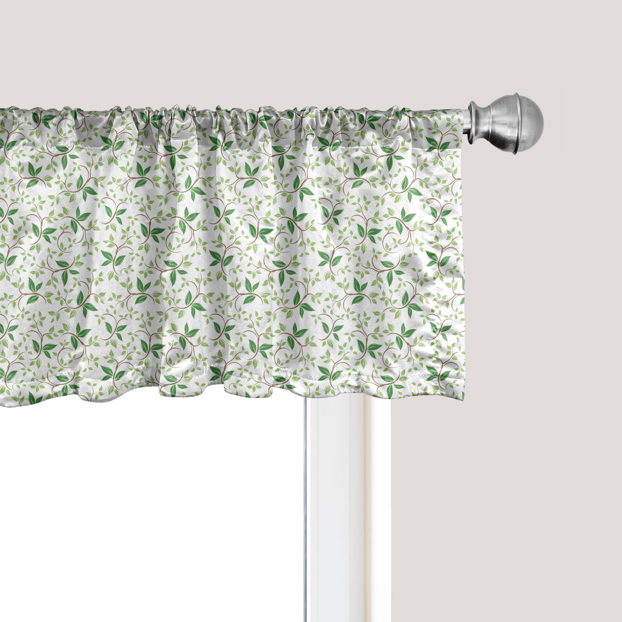 Ambesonne Leaf Window Valance, Ivy Patterns with