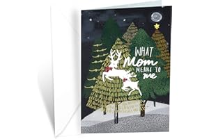 Prime Greetings Christmas Card Mother, Made in America, Eco-Friendly, Thick Card Stock with Premium Envelope 5in x 7.75in, Packaged in Protective Mailer