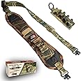 Gun Sling for 12 Gauge with 3 Shell Holders, Adjustable 12ga Shotgun Sling with Swivels, 2 Point Strap for Turkey & Waterfowl Hunting, Compatible with Mossberg 500 & 590 and Remington 870 Accessories