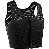 XUJI Women Transgender FTM Zip Up Breathable Half Chest