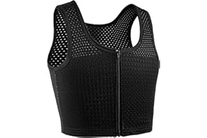 XUJI Chest Binder FTM Transgender Zip Up Binder Breathable Breast Cool Fabric Tank Top