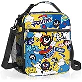 Clastyle Monster Insulated Kids Lunch Bag Large Thermal Cooler Bag for Boy Picnic School Lunch Box Tote,Blue Comic