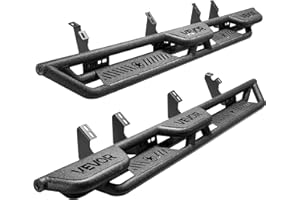 VEVOR Running Boards, 6 Inches Side Steps Compatible with 2024-2025 Toyota Tacoma Double Cab, Black Carbon Steel Nerf Bars, 5