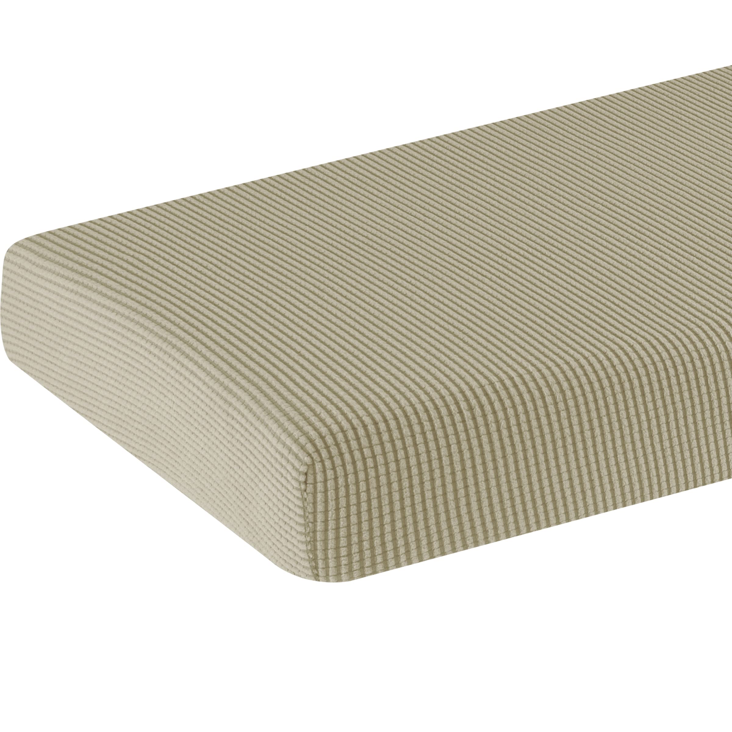 SU SUBRTEX Sofa Seat Cushion Covers Stretch Protective Polyester Fabric Slipcovers (2 Seater, Sand)