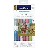 Faber-Castell Gelatos Colors Set, Metallics - Water Soluble Pigment Crayons - 15 Metallic Colors