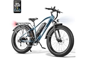 LIKEBIKE Electric Bike for Adults,Peak 720W E Bikes for Men,26" Fat Tire Electric Bikes,48V 13Ah Removable Battery, 25MPH, UL 2849 Certified,7 Speed&Dual Shock Absorber Electric Mountain Bicycle