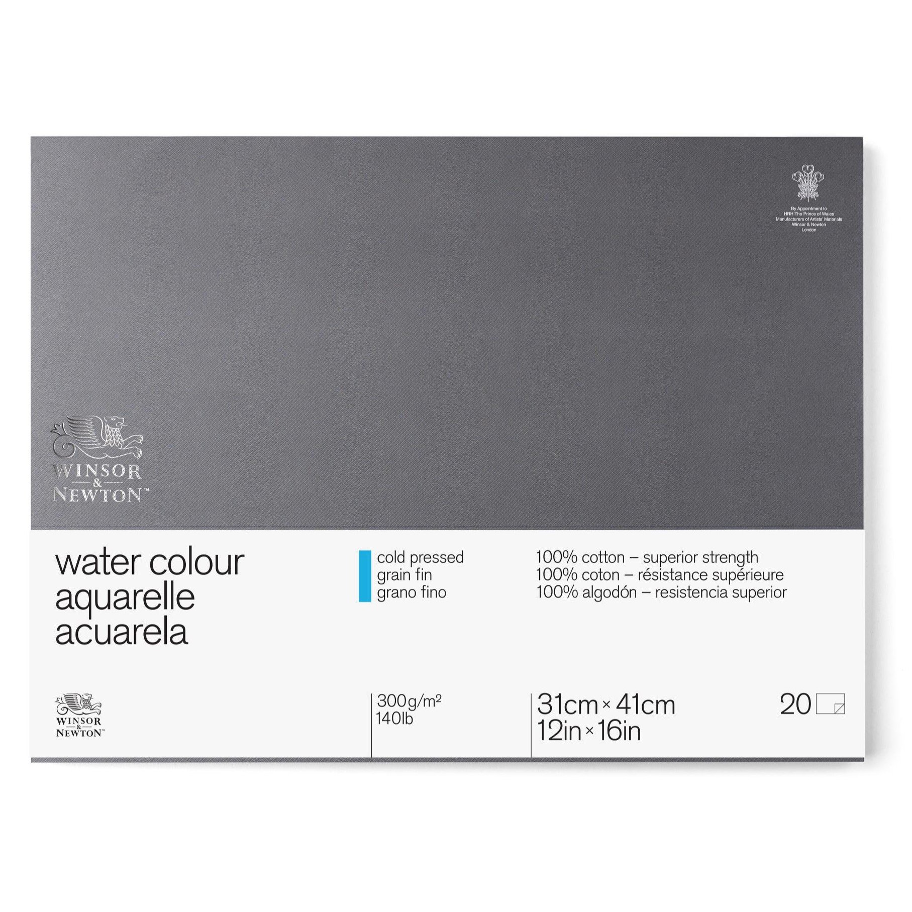 Winsor & Newton Professional 30.5 x 40.6 cm 300 gsm Cold Pressed Water Colour Paper Glued Block