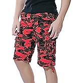 DONGD Mens Camo Cargo Shorts Relaxed Fit Outdoor Cotton Twill Cargo Shorts