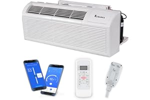 Klimaire 15,000 BTU PTAC Heat Pump A/C R-32 with 5 kW Electric Heater, Remote Control, Drain Kit - 230V