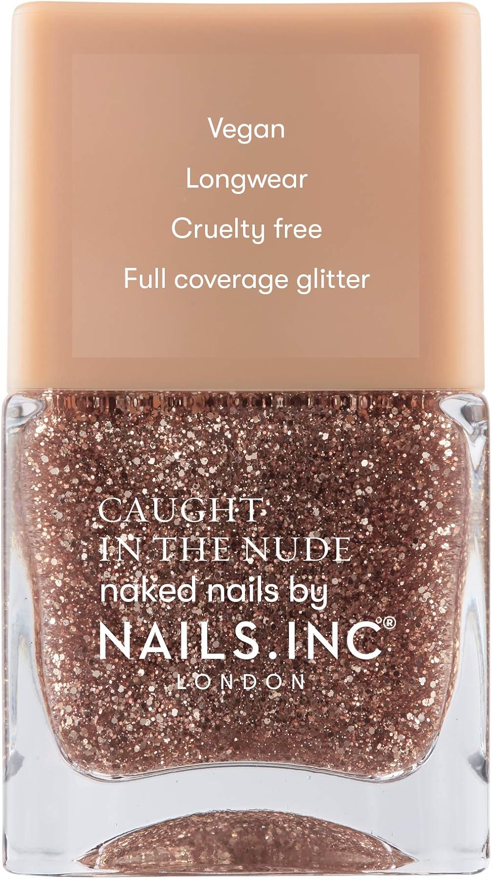 Nails.INC Caught In The Nude Santa Monica Gold Glitter 14 ml Vegan