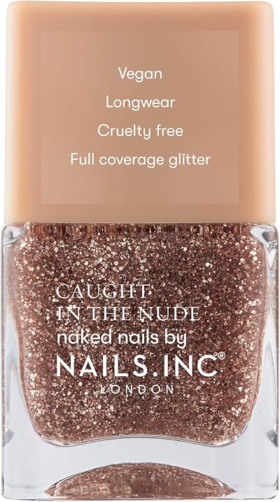 Nails.INC Caught In The Nude Santa Monica Gold Glitter 14 ml Vegan