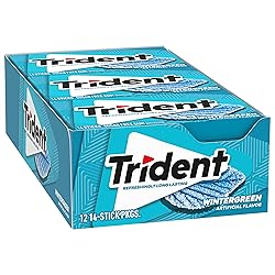 Trident Wintergreen Sugar-Free Chewing Gum, 12