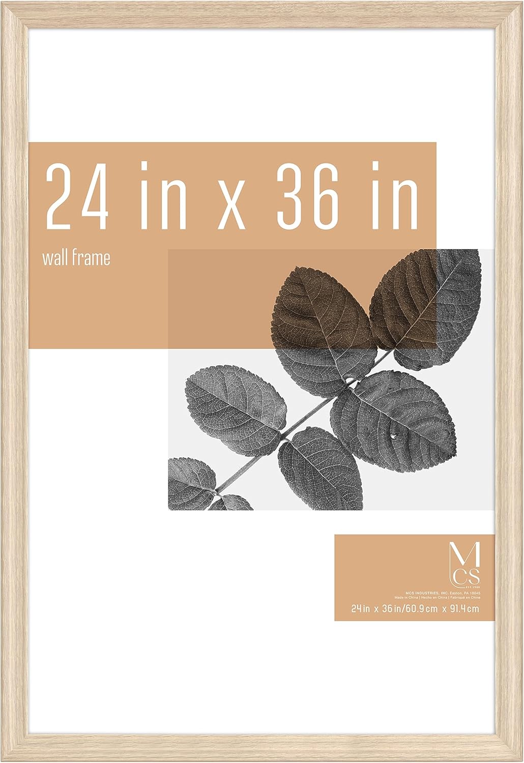 Photo Albums, Frames & Accessories - MCS Classic Studio Gallery Wall Frames, Natural Woodgrain, 24 x 36 Inch, Single