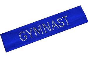 FUNNY GIRL DESIGNS Gymnast Rhinestone Cotton Stretch Gymnastics Headband for Girls, Teens and Adults - Gifts for Gymnastics