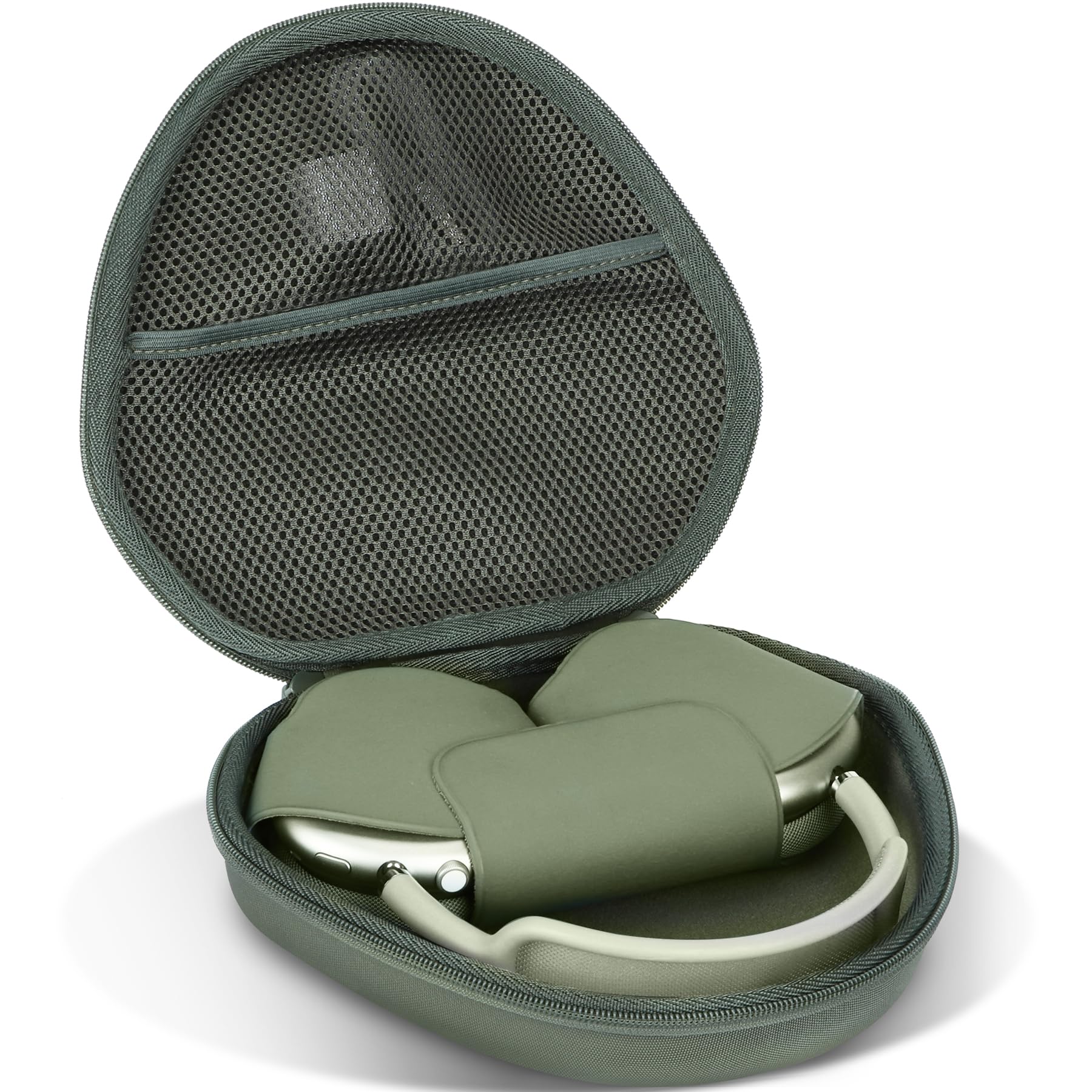 Lebakort Hard Case Compatible with Apple AirPods Max Wireless Over-Ear Headphones (Military Green Case)