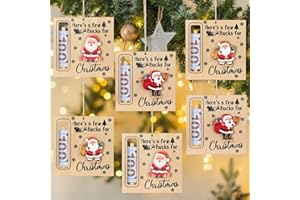 Dansydaisy Christmas Money Holders for Cash Gift Wooden Christmas Money Holders Ornament Bulk Xmas Cash Gifts Tree Hanging Ornament Here's a Few Buck for Xmas Holiday Party Favors(6 Pcs,Stylish Style)