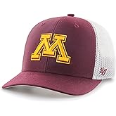 '47 Minnesota Golden Gophers Mens Womens Trucker Adjustable Snapback Dark Maroon Hat with Gold Logo