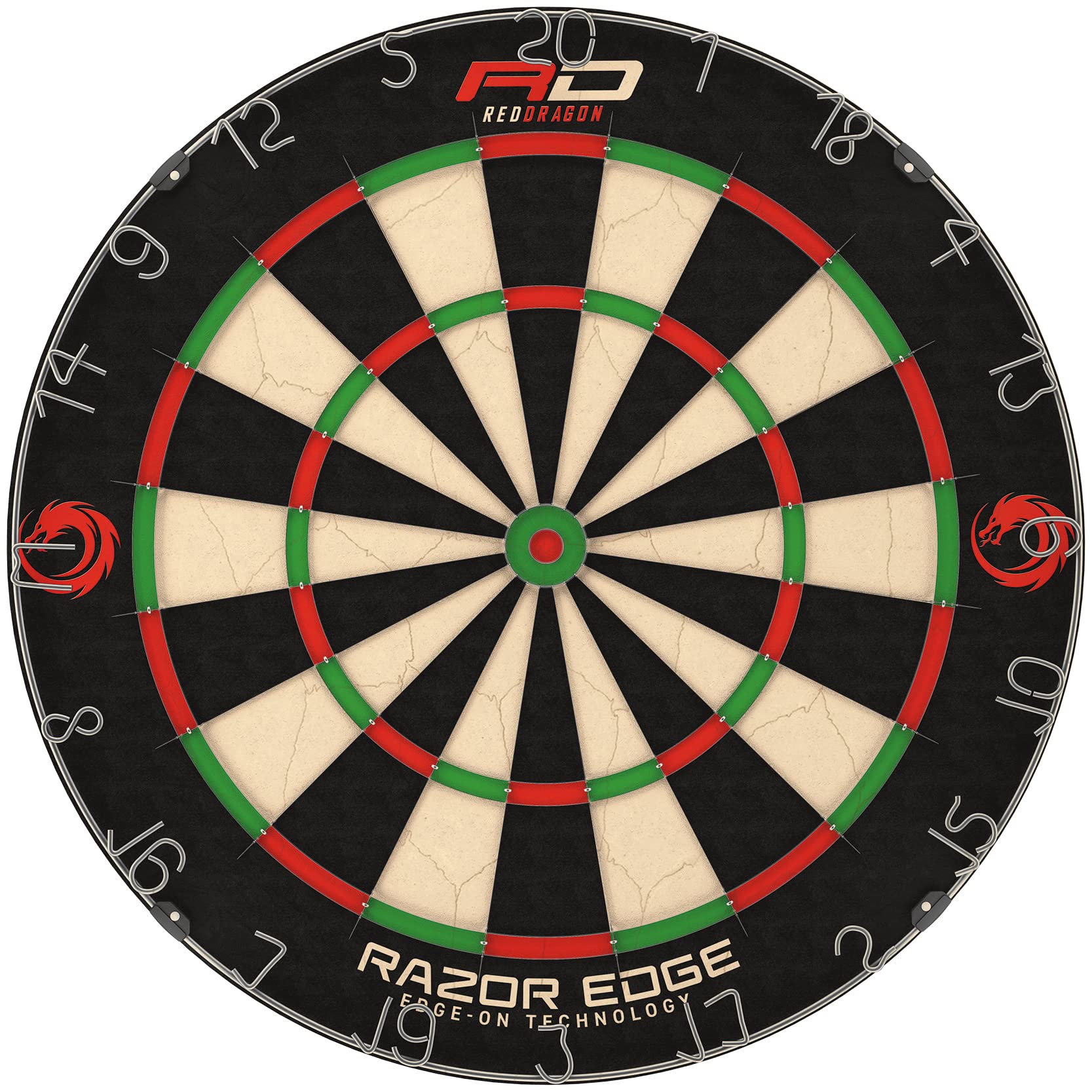Red Dragon Razor Edge Professional Bristle Dartboard – Tournament-Grade Dart Board Target for Home, Game Room or Club | Durable Bristle Board with Slim Wire System | Easy Smart Set Up