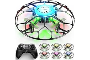 SYMA Drone for Kids with 6-Color LED Light, X660 Mini Drone with 3D Flip, Rotary Ascent, Headless Mode, Speed Switch and Full Protection RC Toys Gifts for Beginners Adults