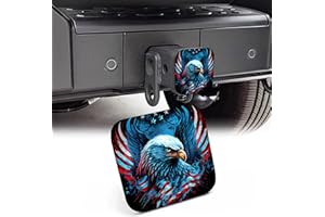 NITAHHHY 2" Trailer Hitch Cover,Independence Day Watercolor USA Flag Bald Eagle Rubber Towing Hitch Tube Cover Hitch for Men Women, Sturdy Receivers Plug Accessories for Pickups Trucks Cars