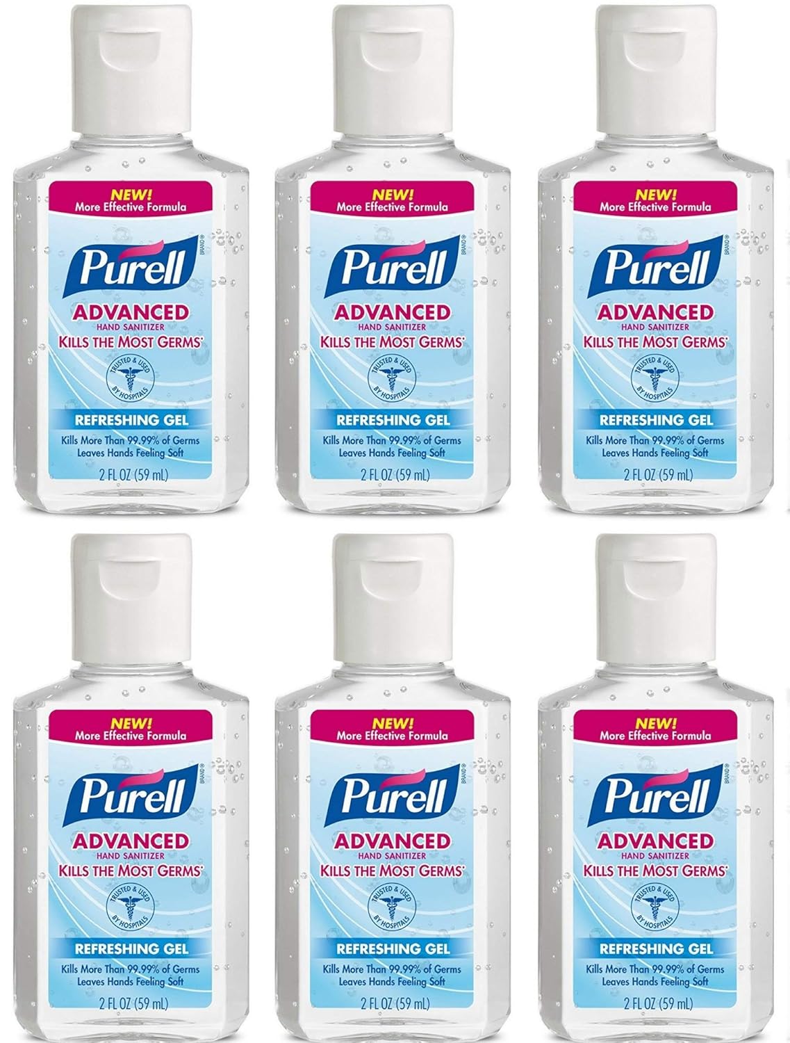 Purell Advanced Hand Sanitizer Refreshing Gel 2 oz (Pack of 6) : Beauty